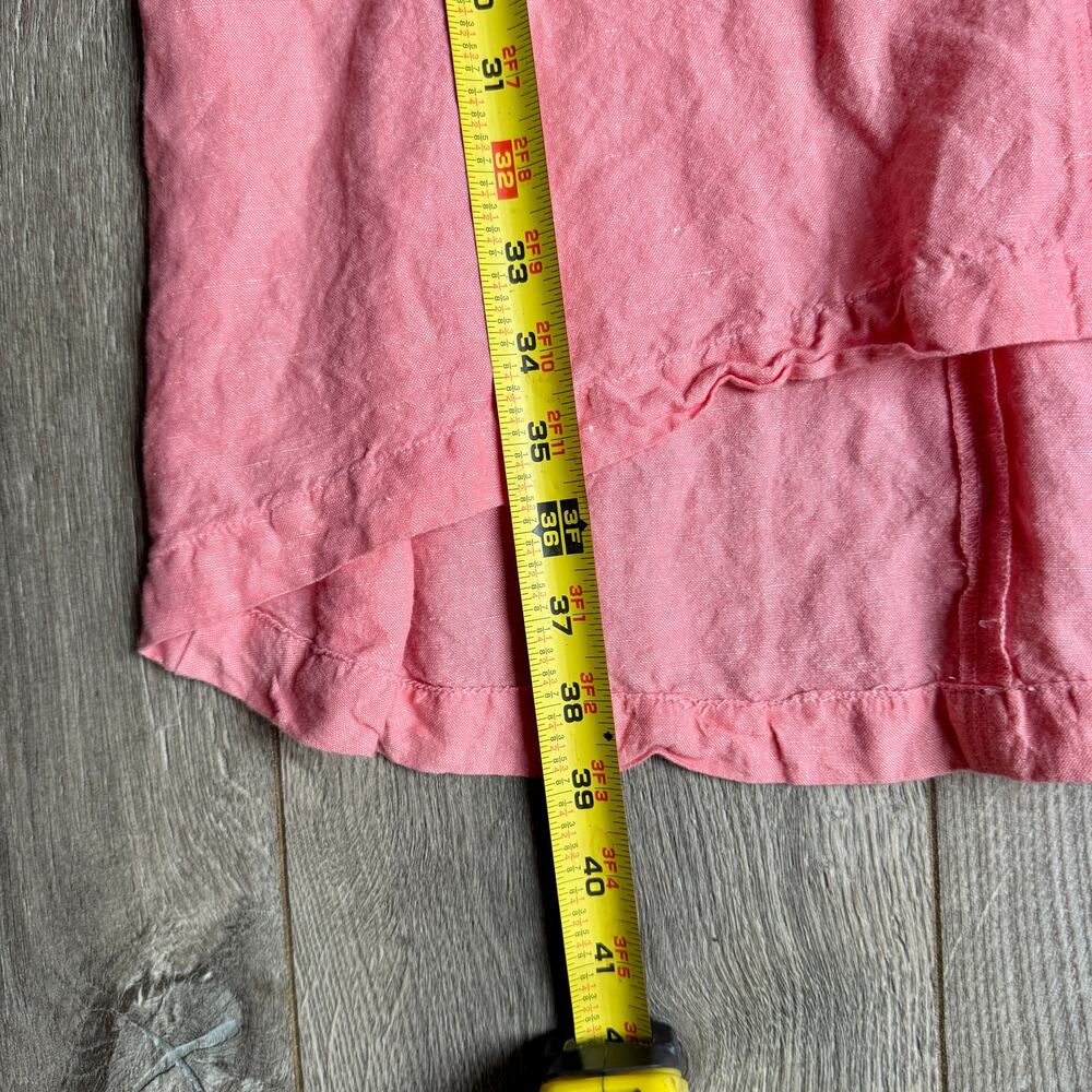 Linen Blend Pink Mini Dress Freedom Trail Women’s Sleeveless V Neck Summer Dress - Picture 8 of 8